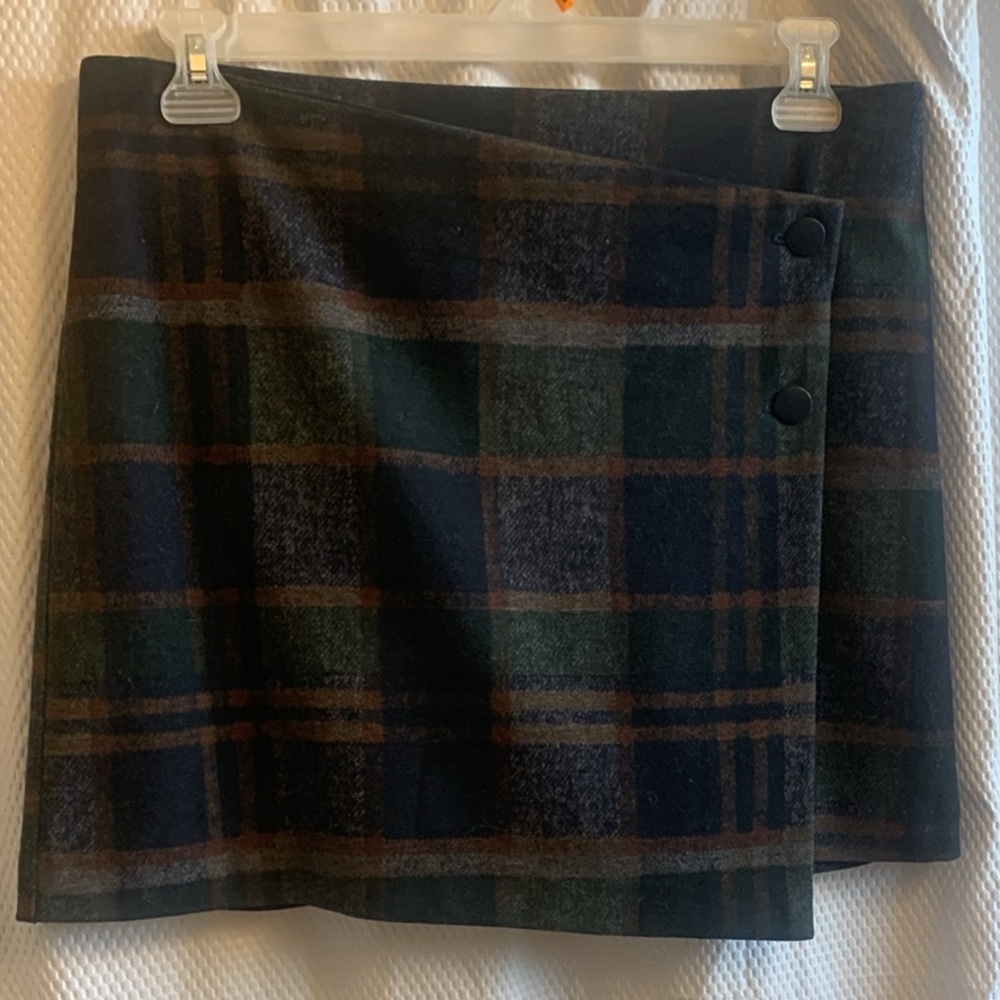 Plaid Wool Skirt